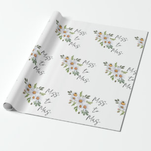 Papier Cadeau Douche nuptiale Daisy Mlle à Mme.