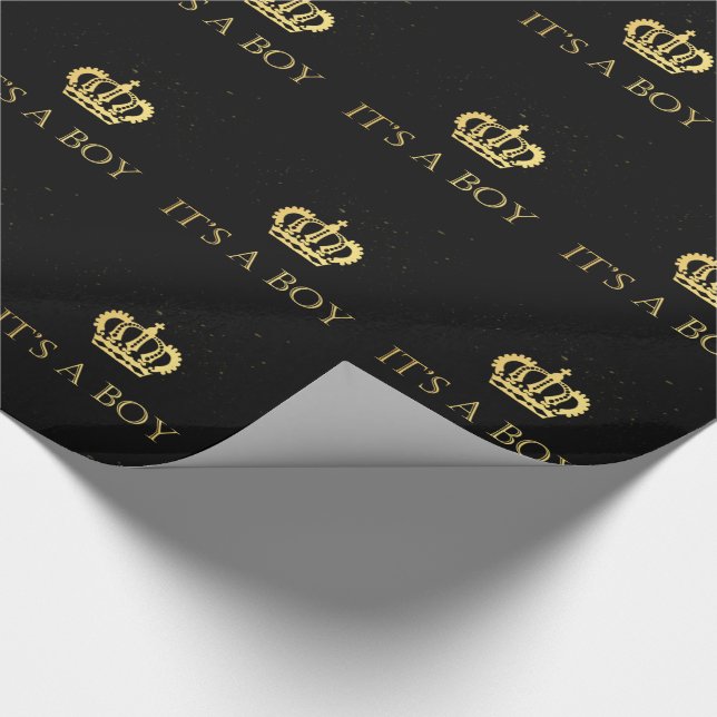Papier Cadeau Douche royale de bébé de couronne d'or (Coin)