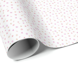 Papier Cadeau Doux rose et neutre formes minuscules design motif