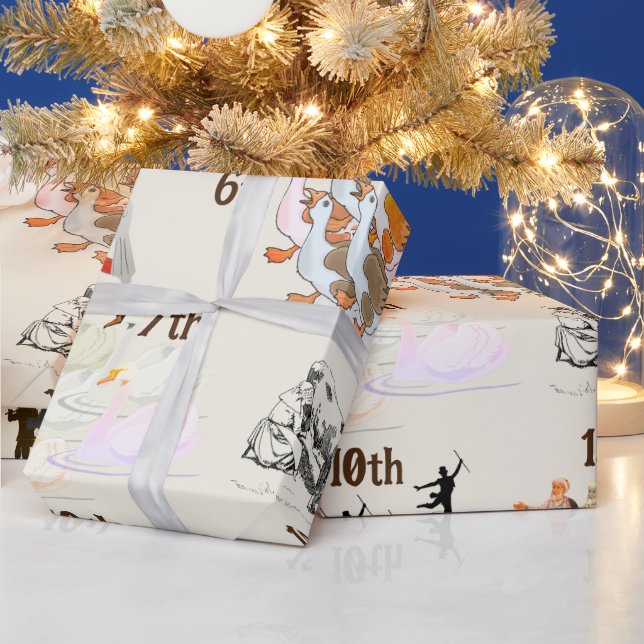 Papier Cadeau Douze jours de papier d'enveloppement de Noël (Vacances)