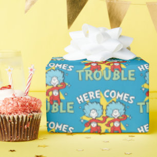 Papier Cadeau Dr. Seuss Chose Un Chose Deux Les Ennuis Arriven