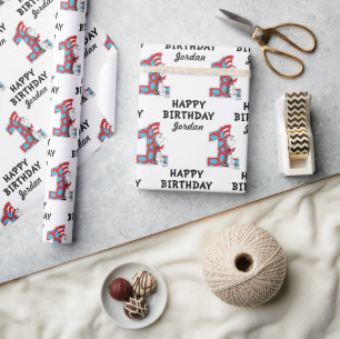 Papier Cadeau Dr. Seuss Le Chat Chapeauté 1er Anniversaire