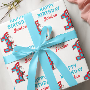 Papier Cadeau Dr. Seuss   Le Chat dans le Chapeau 1er Anniversai