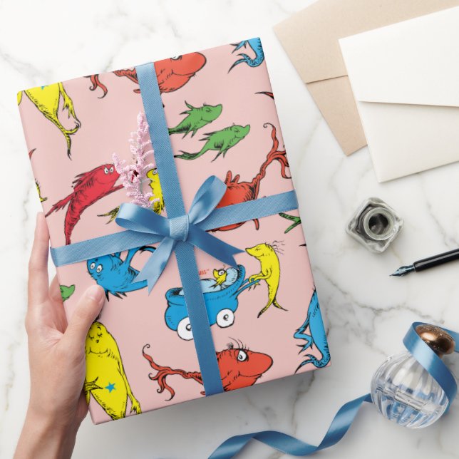 Papier Cadeau Dr Seuss | Un poisson deux Motifs de poisson (Cadeaux)
