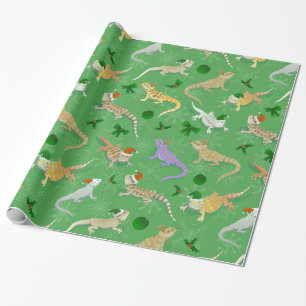 Papier Cadeau Dragon à tête verte