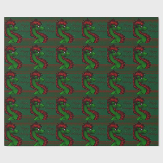 Papier Cadeau Dragon de Noël (Couture)