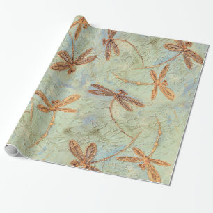 Papier Cadeau Dragonfly Dance Gold
