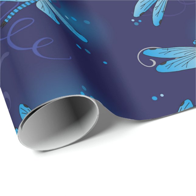 Papier Cadeau Dragonfly Lover Nature Dragonlies Imprimer (Coin rond)