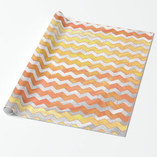 Papier Cadeau Dragons Oeil Orange Chevron Motif
