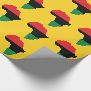 Papier Cadeau Drapeau Afrique rouge, noire et verte