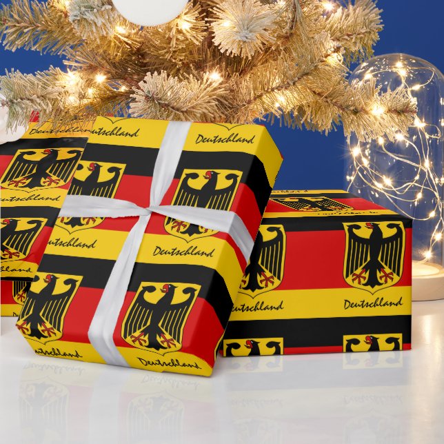 Papier Cadeau Drapeau allemand, Aigle & Allemagne cadeaux /fans  (Vacances)