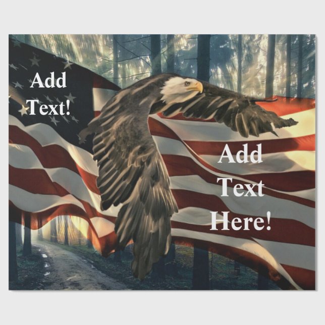 Papier Cadeau Drapeau américain Bald Eagle (Plat)