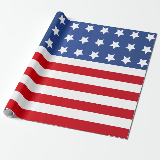 Papier Cadeau Drapeau américain de bannière étoilée (Déroulé)