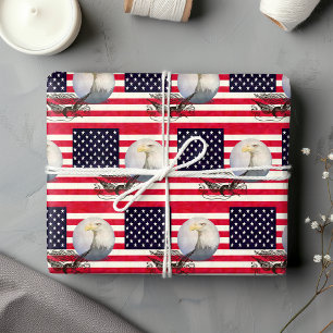 Papier Cadeau Drapeau Américain Et Aigle