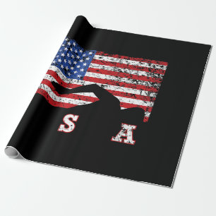 Papier Cadeau Drapeau Américain Natation USA Cadeau Équipe de Na