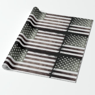 Papier Cadeau Drapeau américain noir et blanc