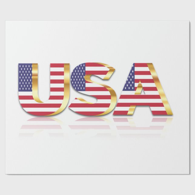 Papier Cadeau Drapeau américain Papier d'enveloppement patriotiq (Plat)