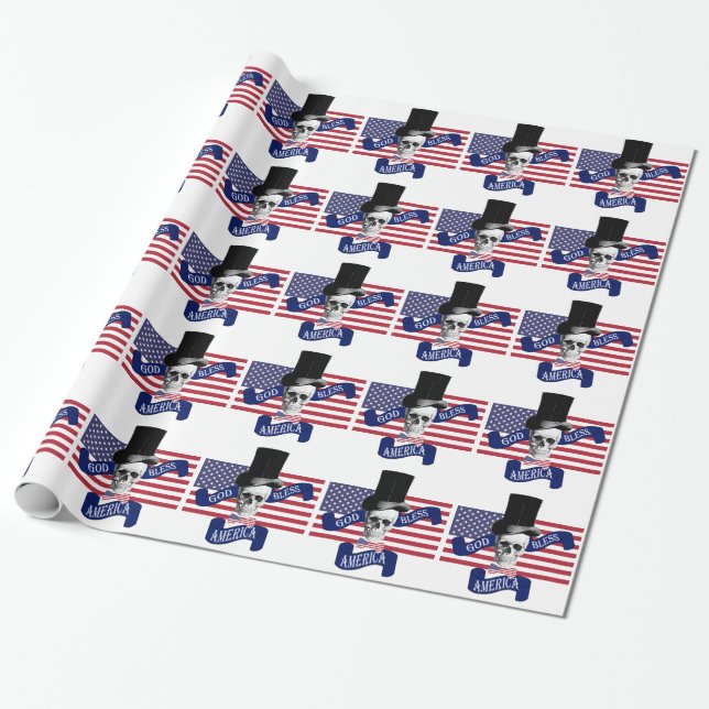 Papier Cadeau Drapeau américain patriotique (Déroulé)