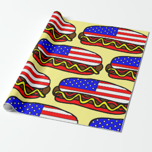 Papier Cadeau Drapeau américain patriotique Hot Dog