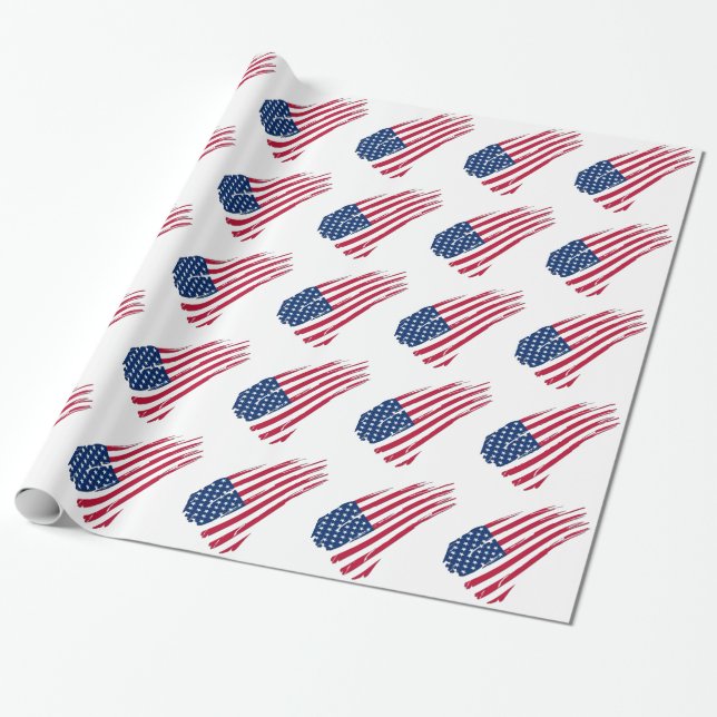 Papier Cadeau Drapeau américain tatoué (Déroulé)