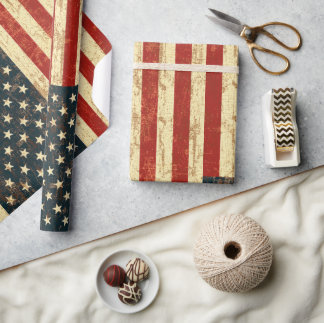 Papier Cadeau Drapeau américain Vintage désorganisé
