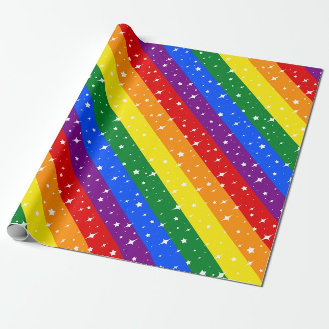 Papier Cadeau Drapeau arc-en-ciel (Déroulé)