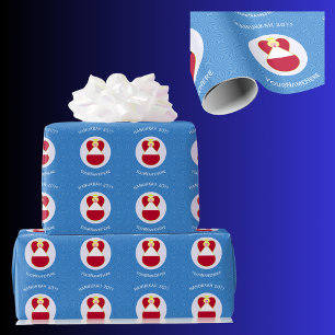 Papier Cadeau Drapeau autrichien Ange de Hanukkah Personnalisé