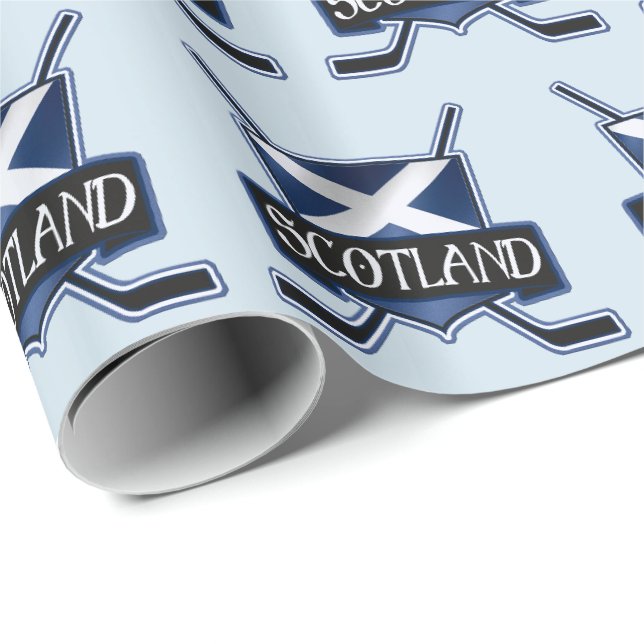 Papier Cadeau Drapeau cadeau écossais de hockey sur glace (Coin rond)