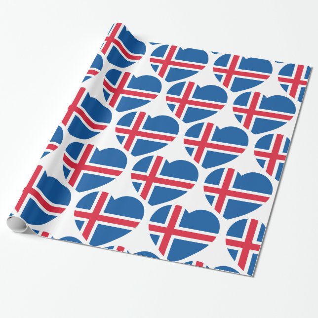 Papier Cadeau Drapeau cardiaque islandais (Déroulé)