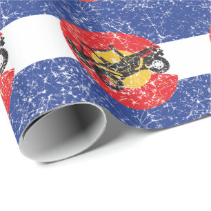 Papier Cadeau Drapeau Colorado 4 roues