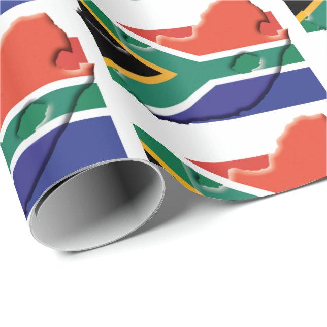 Papier Cadeau DRAPEAU D'AFRIQUE DU SUD | Mzansi | Afrique du Sud (Coin rond)