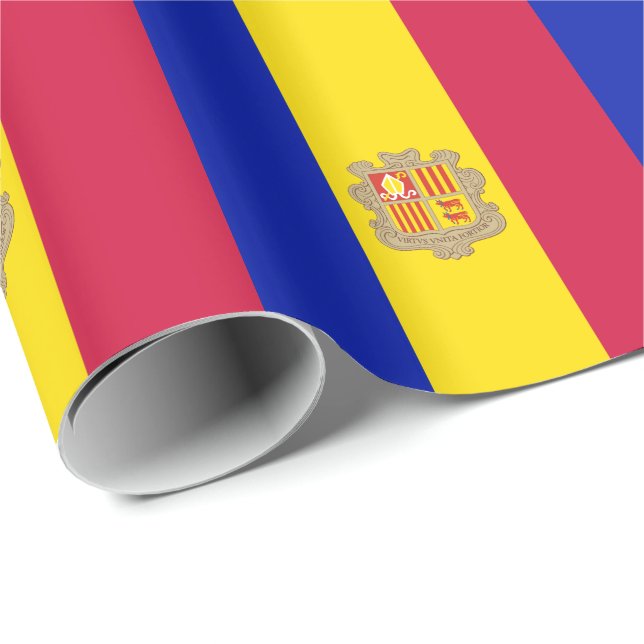 Papier Cadeau Drapeau d'Andorre patriotique (Coin rond)