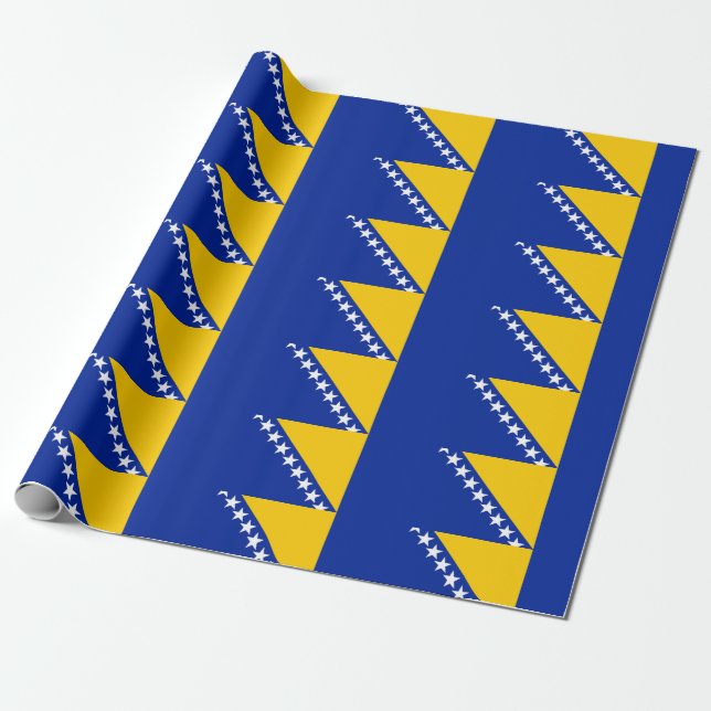 Papier Cadeau Drapeau de Bosnie-Herzégovine (Déroulé)
