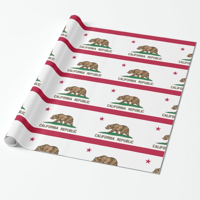 Papier Cadeau Drapeau de Californie (Déroulé)