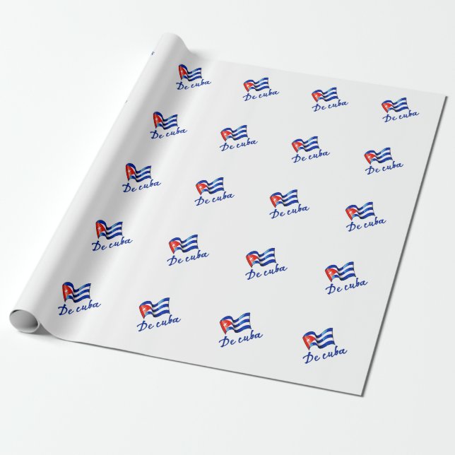 Papier Cadeau Drapeau de Cuba 🇨 🇺 (Déroulé)