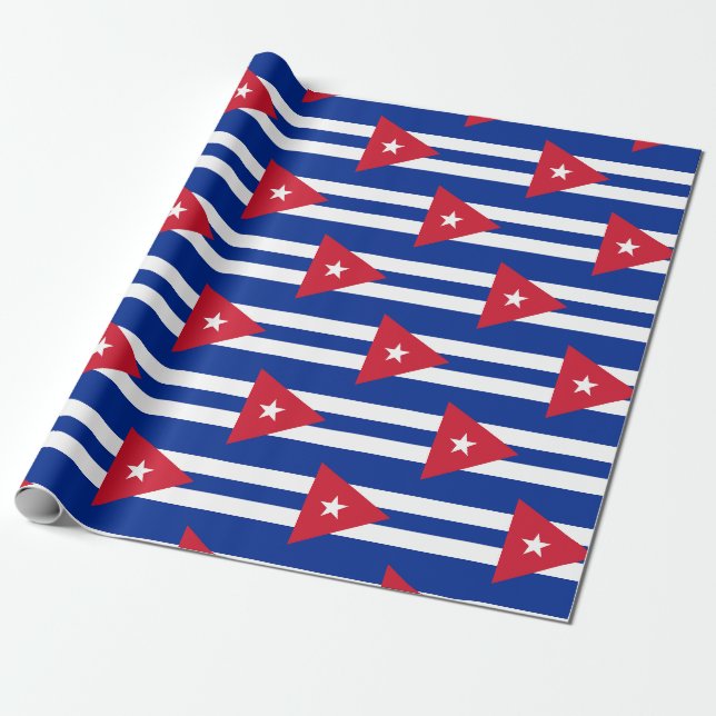 Papier Cadeau Drapeau de Cuba (Déroulé)