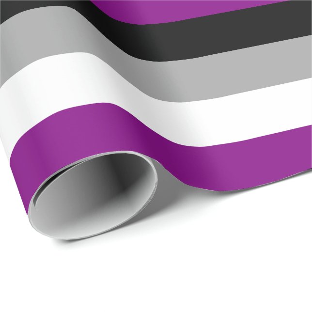 Papier Cadeau Drapeau de fierté asexué (Coin rond)