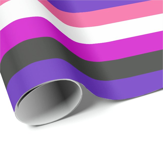 Papier Cadeau Drapeau de fierté genderfluid (Coin rond)