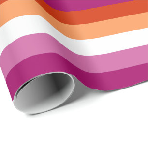 Papier Cadeau Drapeau de fierté lesbienne (5 bandes)