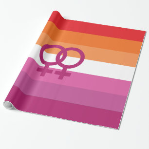Papier Cadeau Drapeau de fierté lesbienne WLW