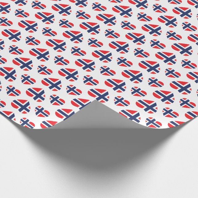 PAPIER CADEAU DRAPEAU DE FORME DE COEUR DE LA NORVÈGE (Coin)