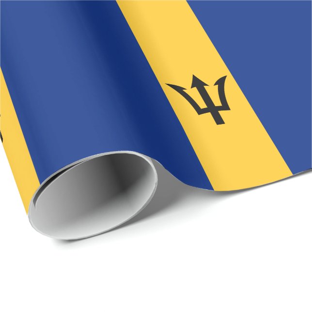 Papier Cadeau Drapeau de la Barbade patriotique (Coin rond)