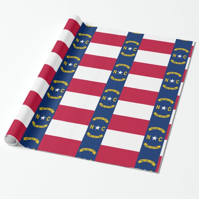 Papier Cadeau Drapeau de la Caroline du Nord (Déroulé)