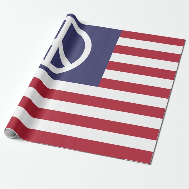 Papier Cadeau Drapeau de la paix des États-Unis (Déroulé)