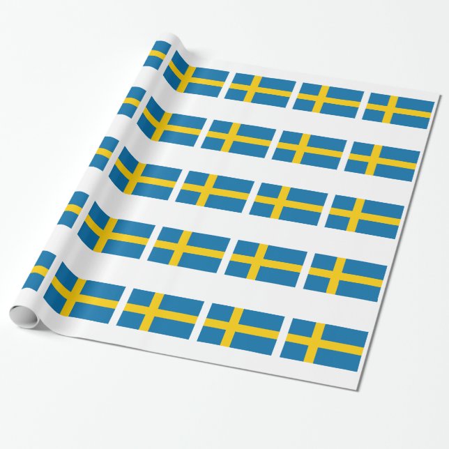 Papier Cadeau Drapeau de la Suède (Déroulé)