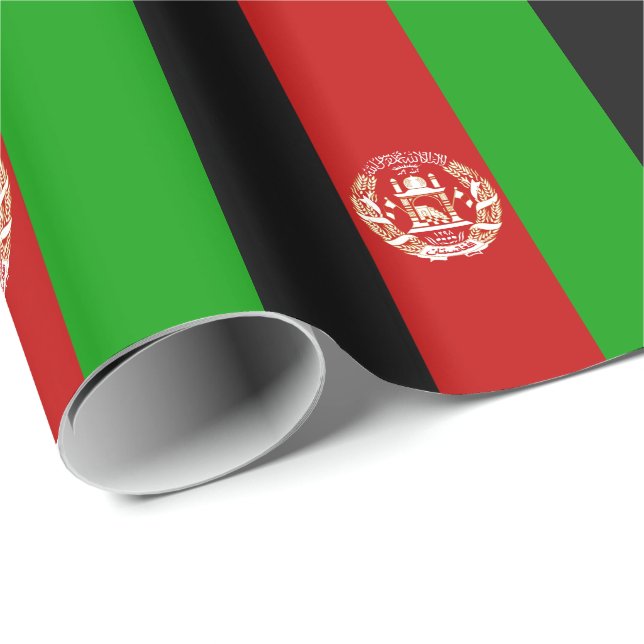 Papier Cadeau Drapeau de l'Afghanistan patriotique (Coin rond)