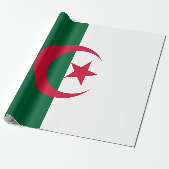 Papier Cadeau Drapeau de l'Algérie (Déroulé)