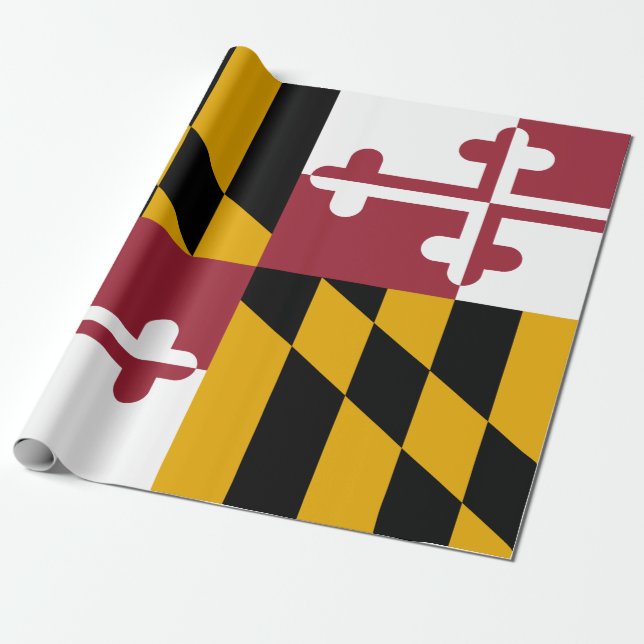 Papier Cadeau Drapeau de l'État du Maryland papier d'enveloppeme (Déroulé)