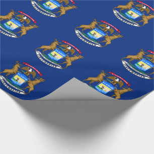 Papier Cadeau Drapeau de l'État du Michigan