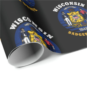 Papier Cadeau Drapeau de l'État du Wisconsin Badger